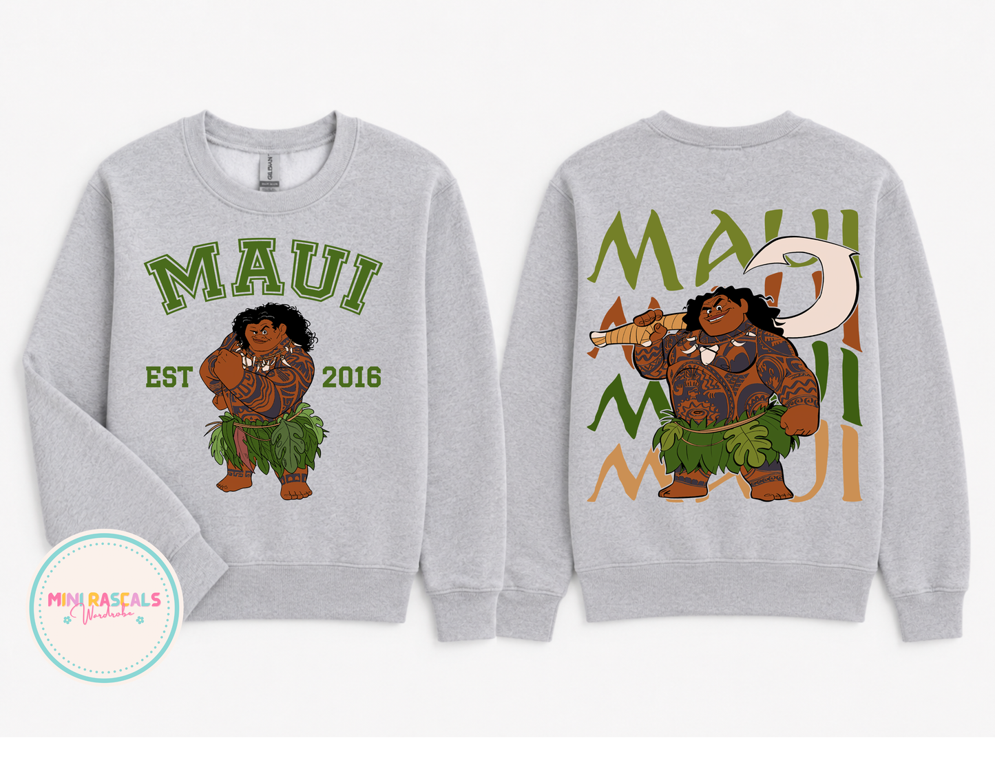 Moana Maui Inspired Kids Sweatshirt | Personalised Disney-Inspired Toddler Jumper