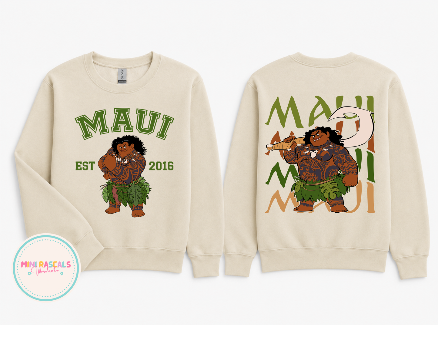 Moana Maui Inspired Kids Sweatshirt | Personalised Disney-Inspired Toddler Jumper