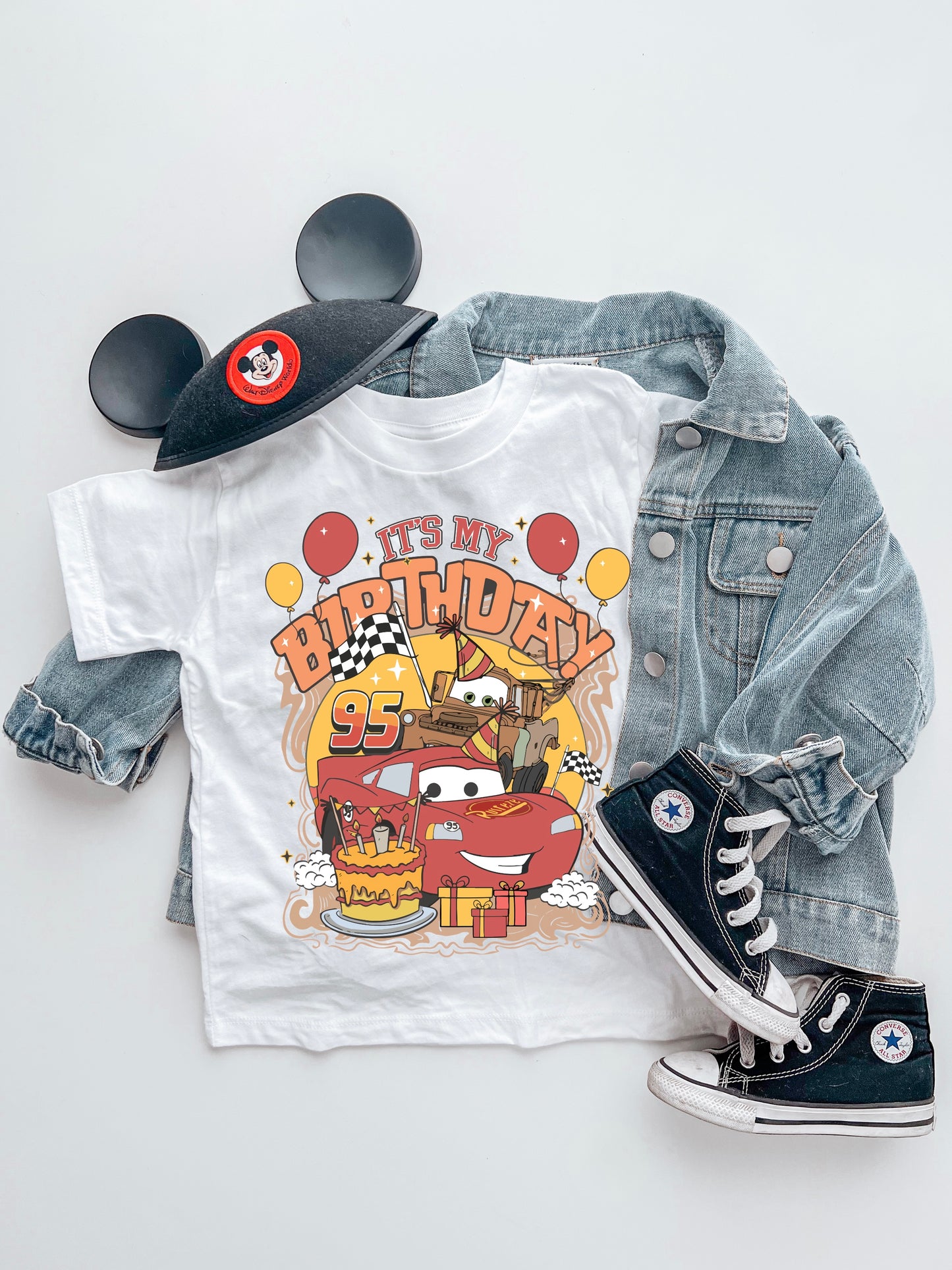 Disney Cars Lightning McQueen & Mater Birthday T-Shirt | Kids Unisex Top