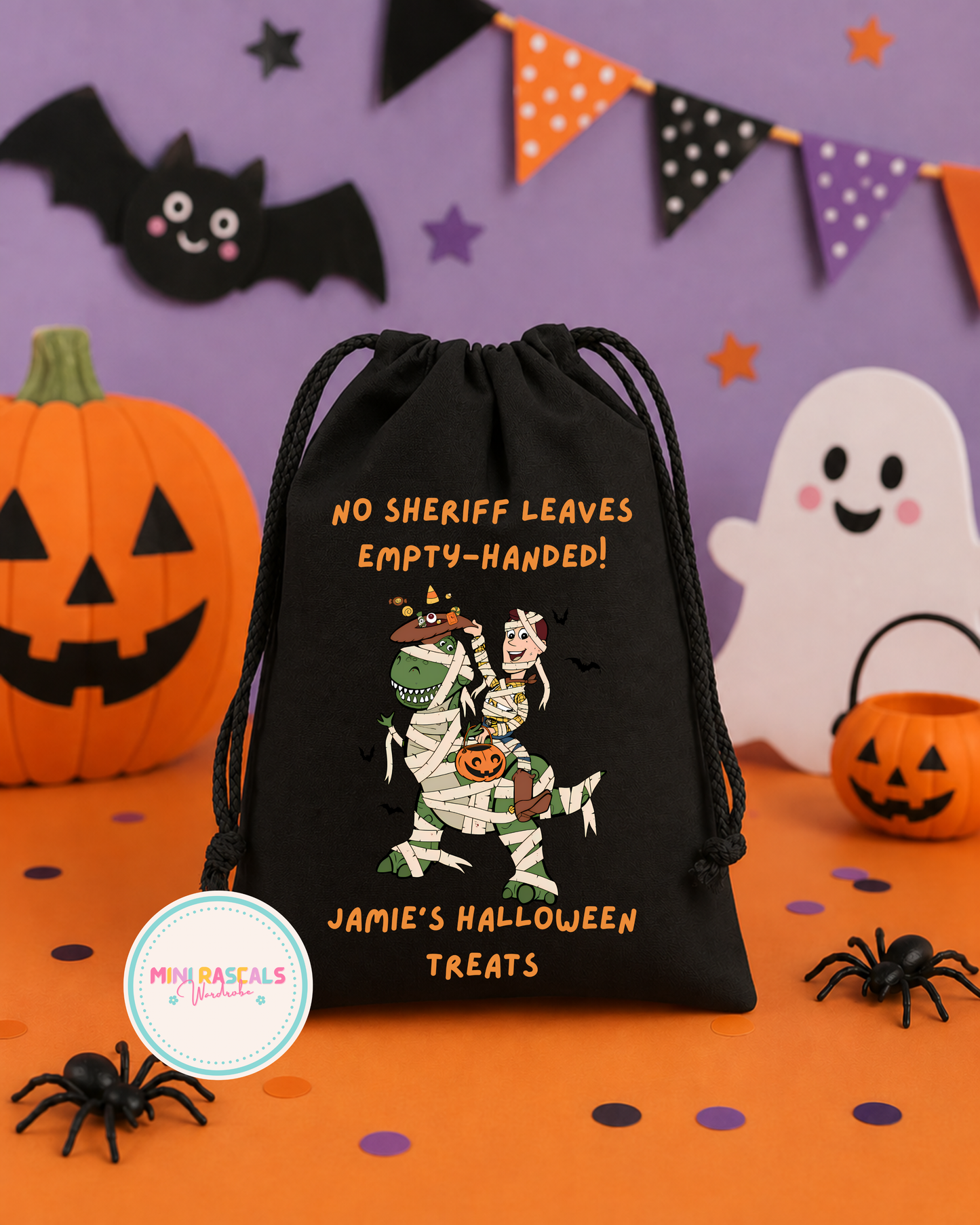 Woody & Rex Toy Story Halloween Personalised Treat Bag
