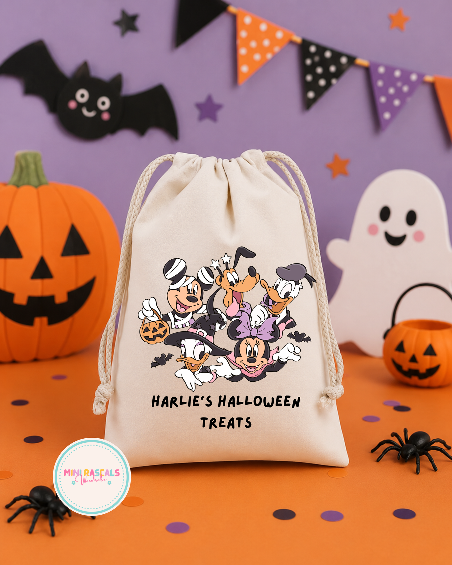 Mickey & Minnie Mouse and Friends Halloween Personalised Treat Bag