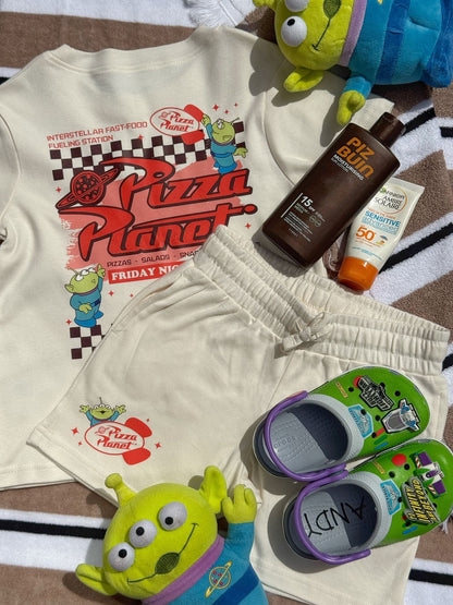 Pizza Planet Alien T-Shirt and Short Set | Kids Toy Story Summer Set