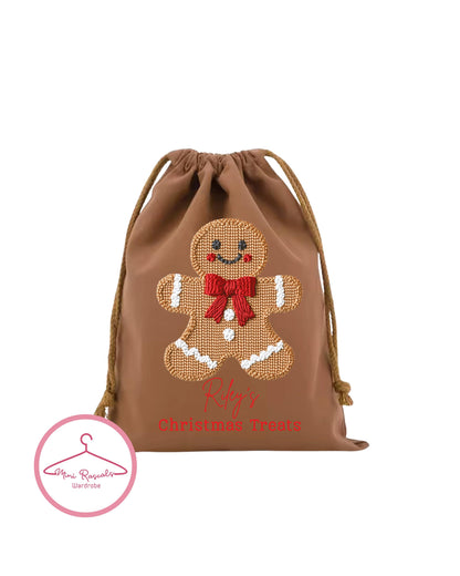 Personalised Gingerbread Christmas Treat Bag