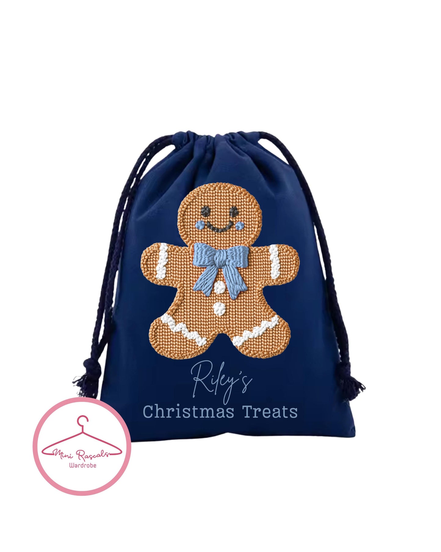 Personalised Gingerbread Christmas Treat Bag