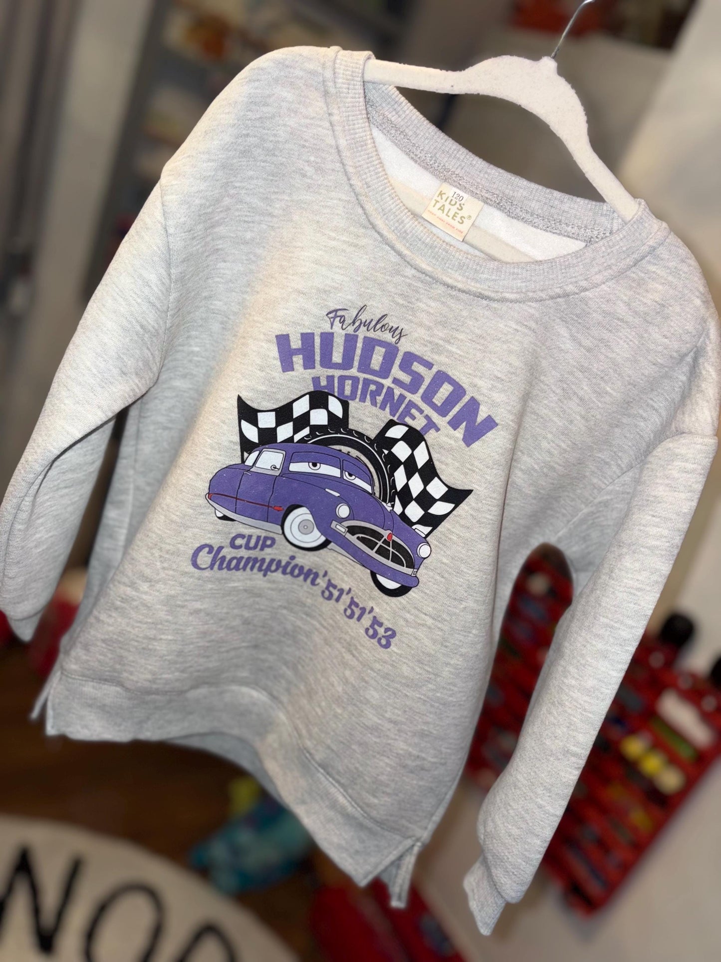 Disney Cars Sweatshirt – Cruz Ramirez, Jackson Storm & Hudson Hornet | Kids Racing Jumper | Pixar Cars Crewneck | Mini Rascals Wardrobe