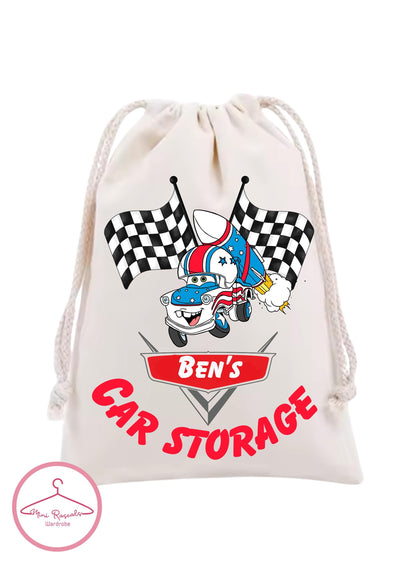 Cars Storage Bag - Personalised LMQ Toy Storage for Disney Fans
