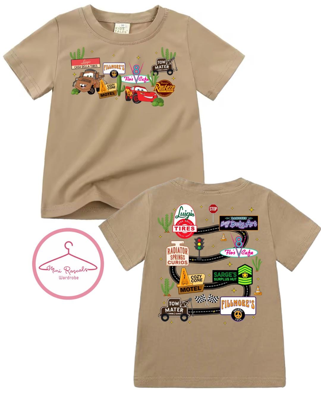 Cars McQueen and Mater Radiator Springs T-shirts, Cars Top, Summer Outfit, Disney, LMQ, unisex, Summer, Pixar, cars top