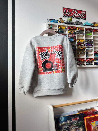 Red Tractor Disney Cars Kids Sweatshirt – Boys Character Jumper | Mini Rascals