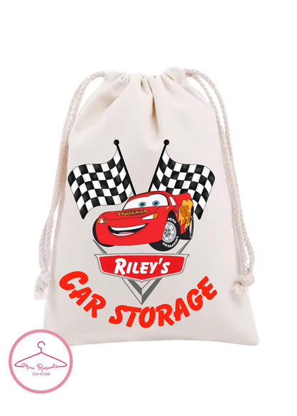 Cars Storage Bag - Personalised LMQ Toy Storage for Disney Fans