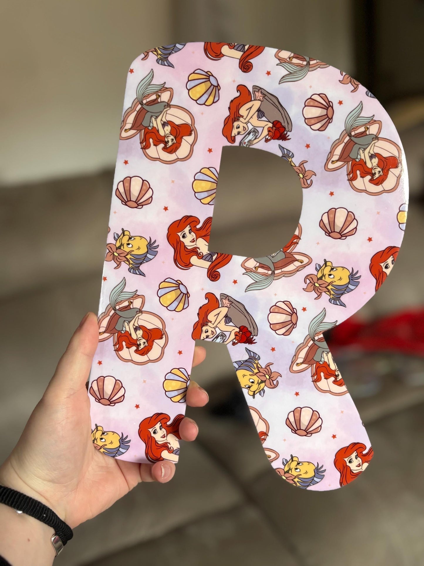 Personalised Acrylic Letter Initials – Disney Princess Ariel Little Mermaid Theme | Girls Nursery & Bedroom Decor
