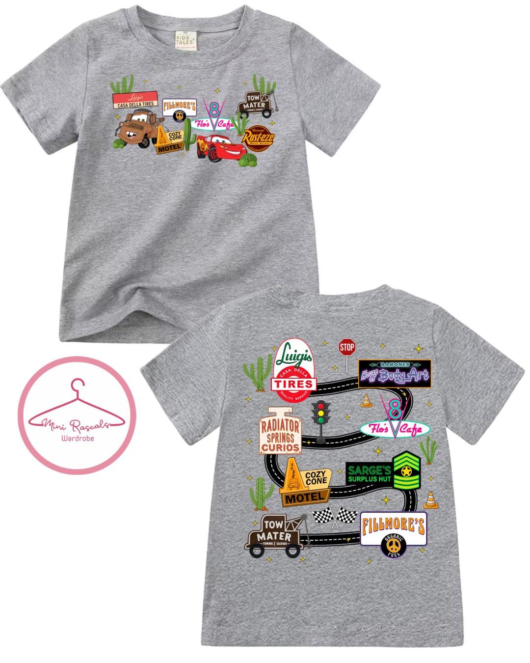 Cars McQueen and Mater Radiator Springs T-shirts, Cars Top, Summer Outfit, Disney, LMQ, unisex, Summer, Pixar, cars top