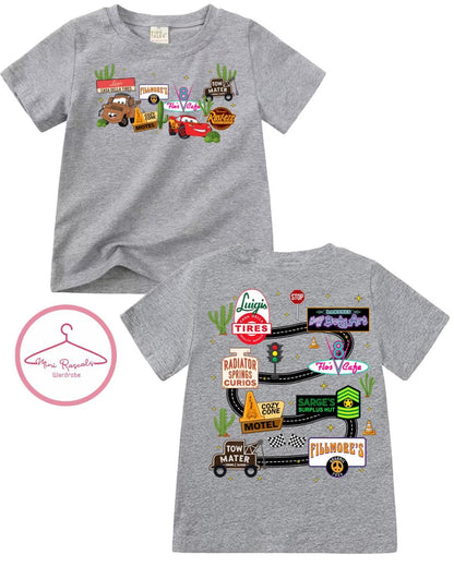 Cars McQueen and Mater Radiator Springs T-shirts, Cars Top, Summer Outfit, Disney, LMQ, unisex, Summer, Pixar, cars top