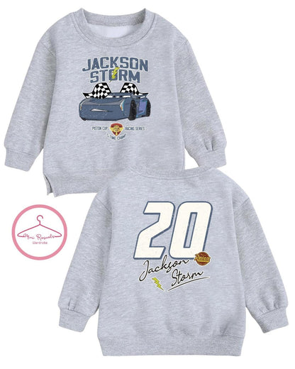 Disney Cars Sweatshirt – Cruz Ramirez, Jackson Storm & Hudson Hornet | Kids Racing Jumper | Pixar Cars Crewneck | Mini Rascals Wardrobe