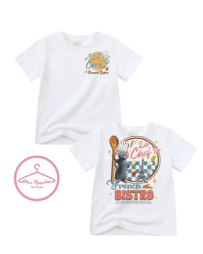 Lil’ Chef French Bistro T-Shirt - Ratatouille Inspired Cartoon Tee for Kids - Disney - Pixar