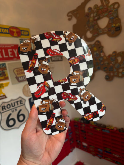 Personalised Acrylic Letters Initials – Lightning McQueen, Disney, Cars Theme Nursery & Bedroom Decor - available in A4 or A5