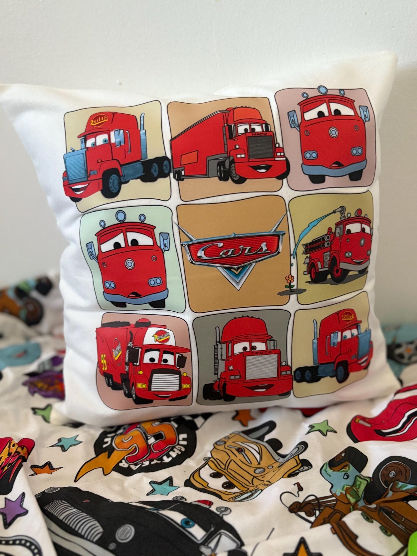 Disney Cars Theme Bedroom Cushion’s - McQueen, Mater, Mack, Doc Hudson