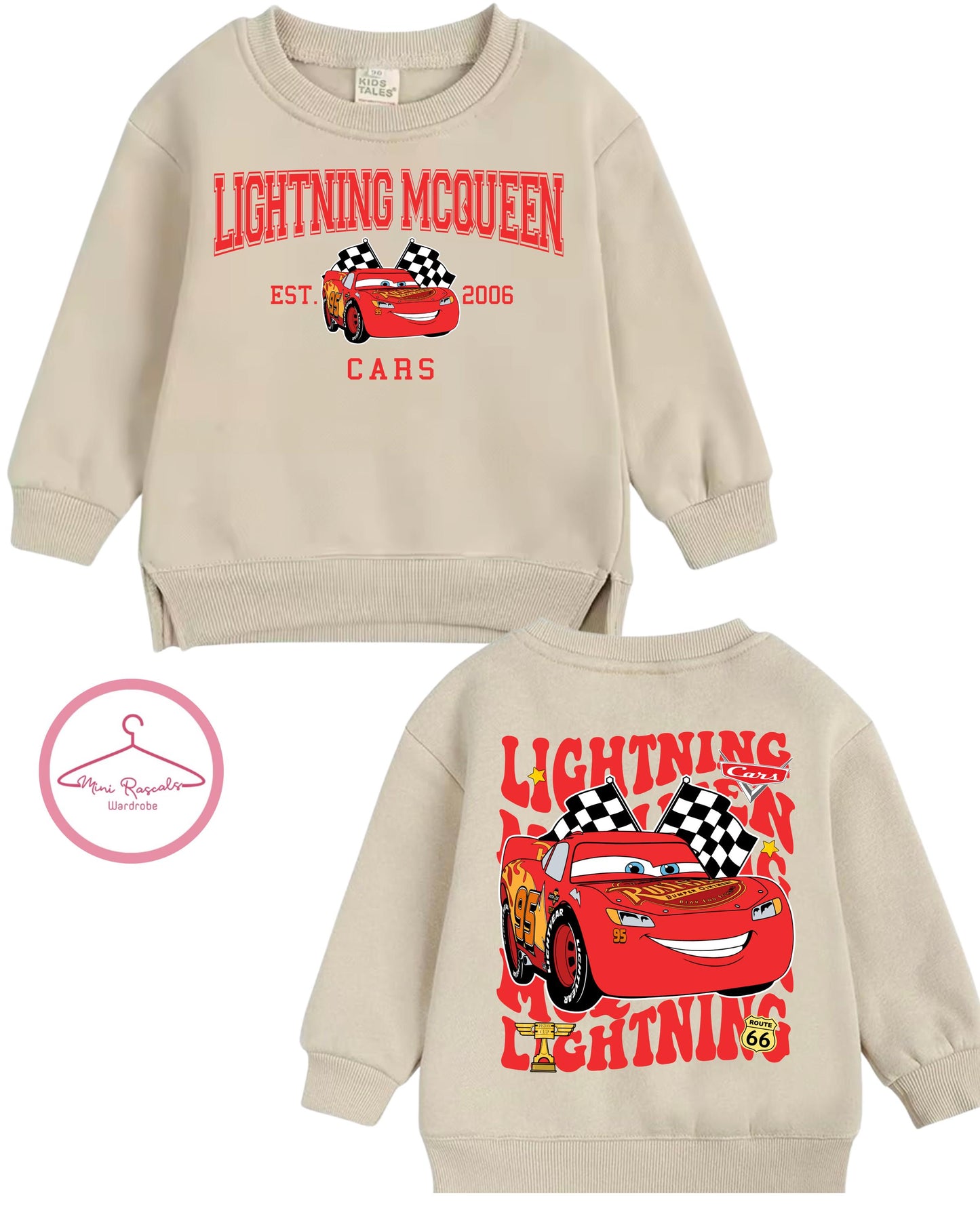 Lightning McQueen Cars Sweatshirt, Disney, Pixar, McQueen, Kids Sweatshirt