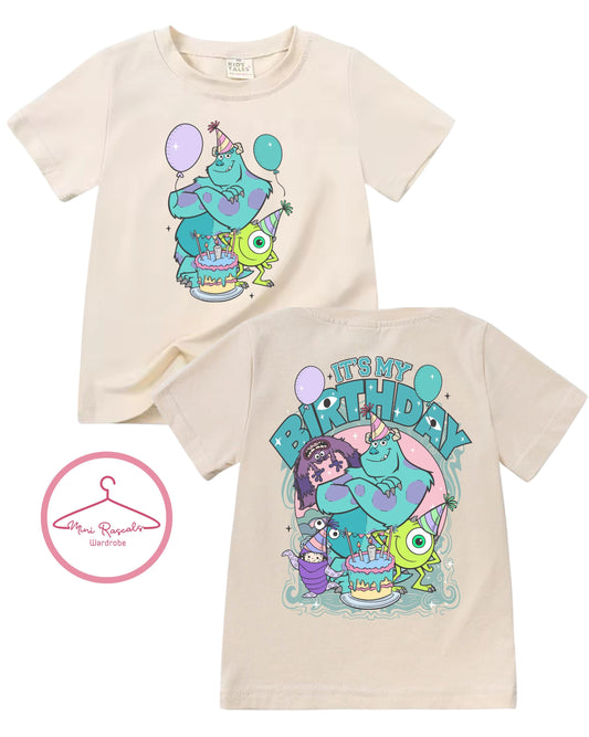 Kids Birthday T-Shirt – Monsters Inc Birthday Theme, Monsters Inc, Sully, Mike and Boo