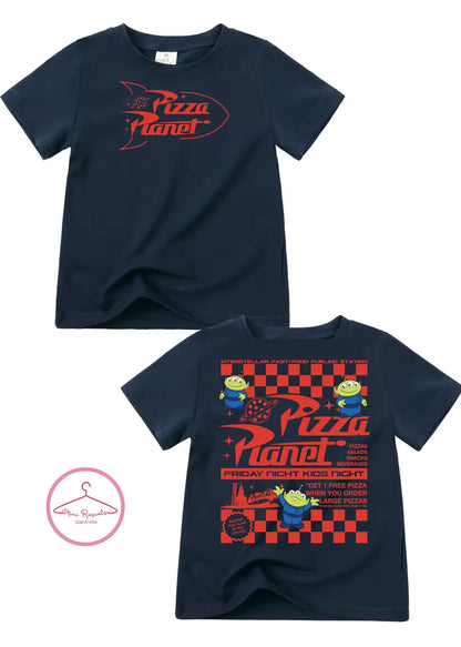 Pizza Planet Toy Story Alien Kids T-Shirt | Woody Buzz Disney Pixar Graphic Tee | Boys Girls Unisex Top