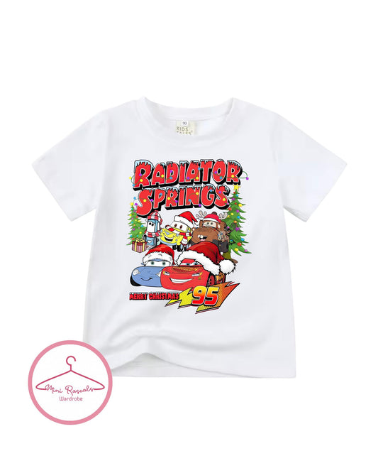 Cars Radiator Springs Christmas T-Shirts for Kids - Festive Christmas  T-shirt, McQueen, Mater, Mack