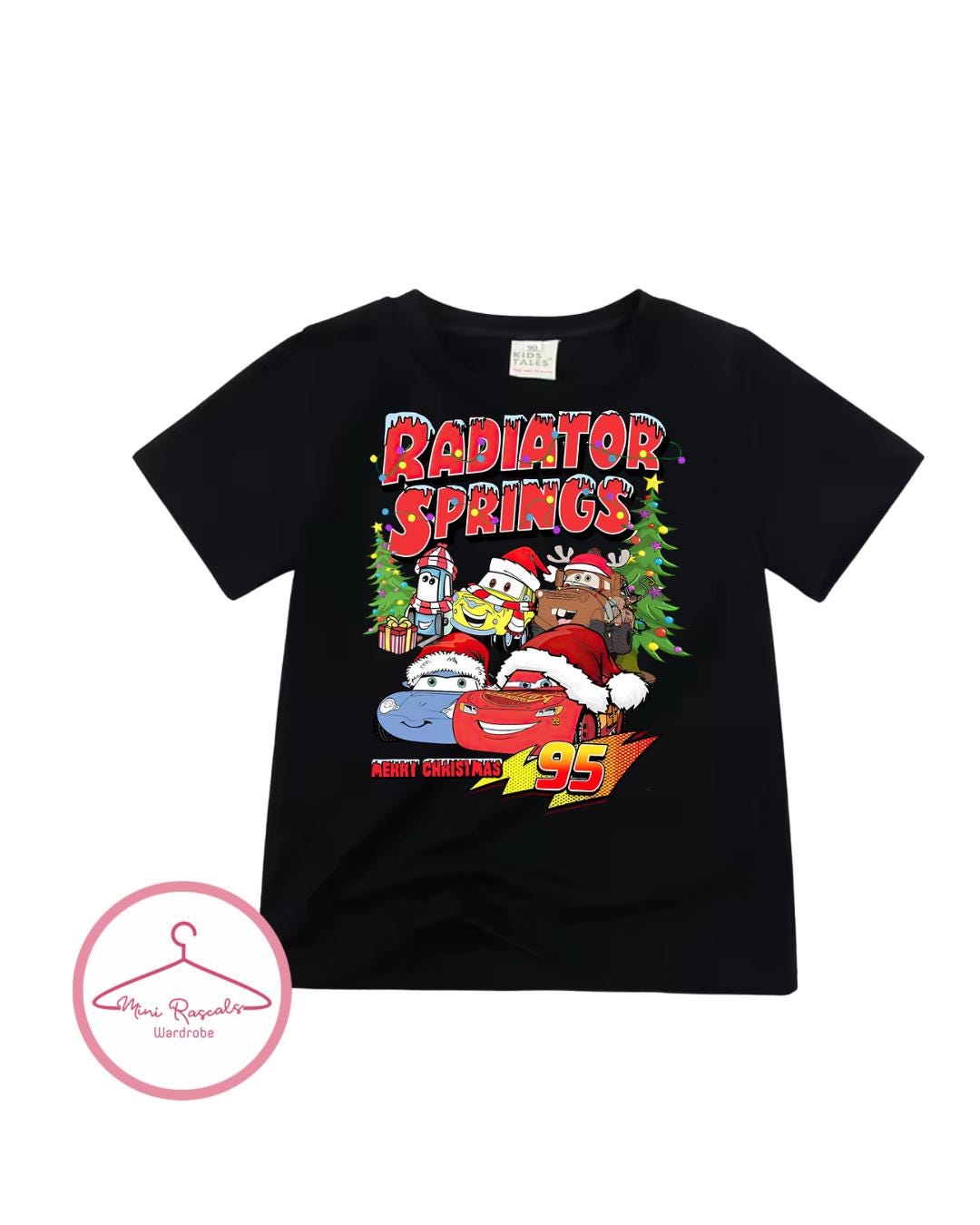 Cars Radiator Springs Christmas T-Shirts for Kids - Festive Christmas  T-shirt, McQueen, Mater, Mack