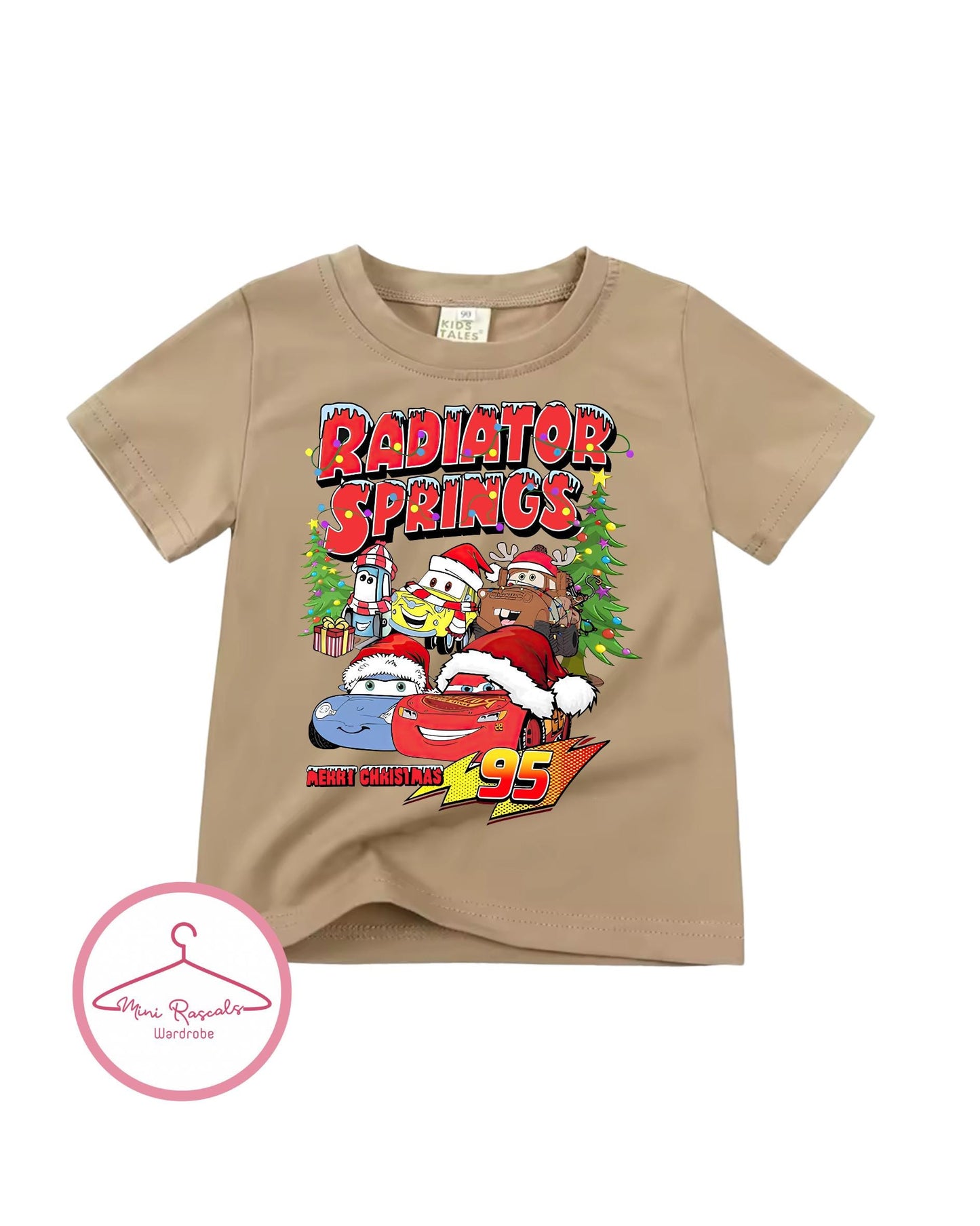 Cars Radiator Springs Christmas T-Shirts for Kids - Festive Christmas  T-shirt, McQueen, Mater, Mack