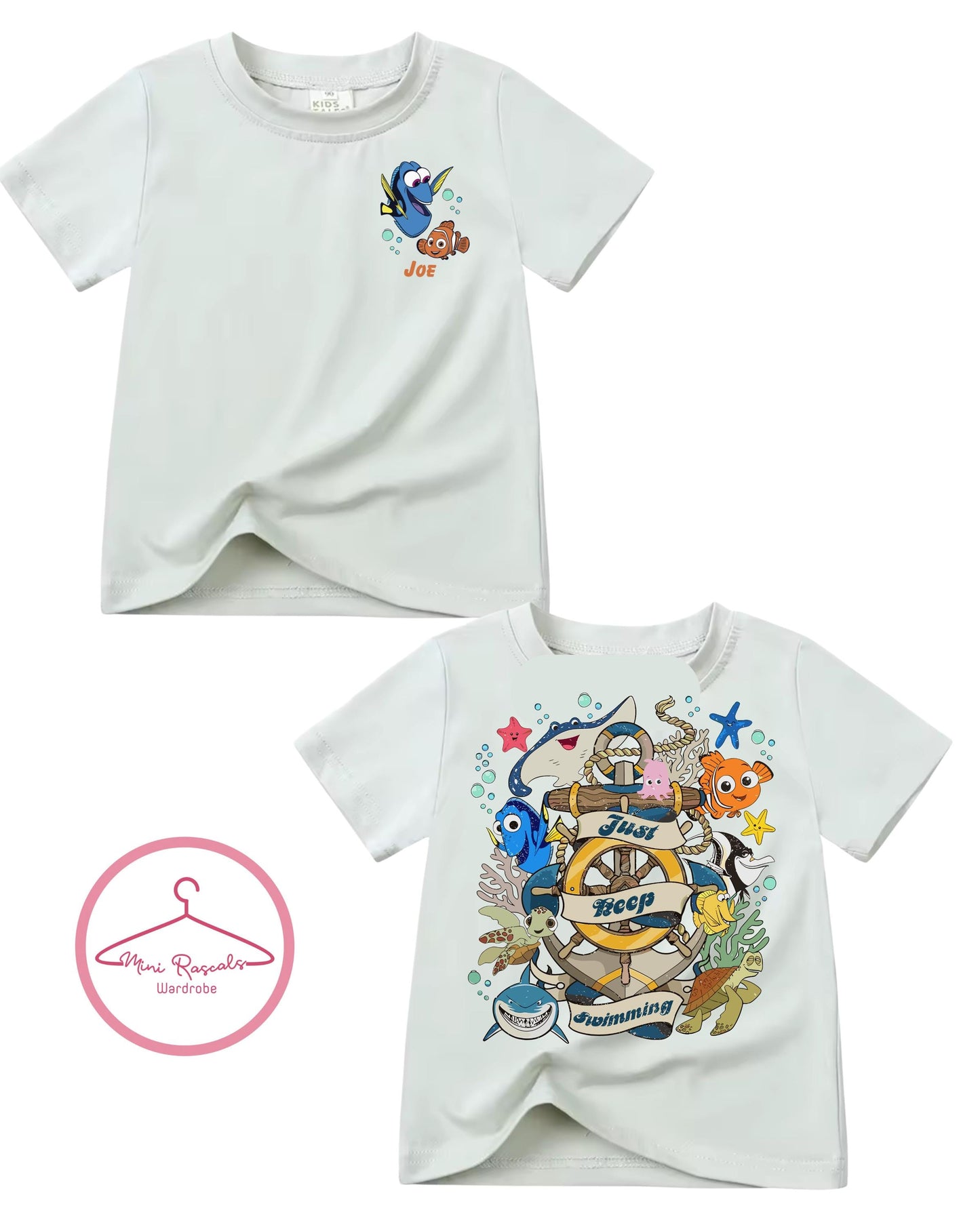 Finding Nemo, Finding Dory Personalised Kids Unisex Tshirt- Nemo, Dory, Disney, Pixar