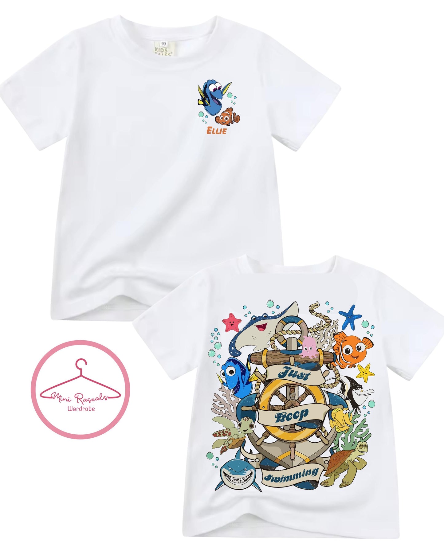 Finding Nemo, Finding Dory Personalised Kids Unisex Tshirt- Nemo, Dory, Disney, Pixar