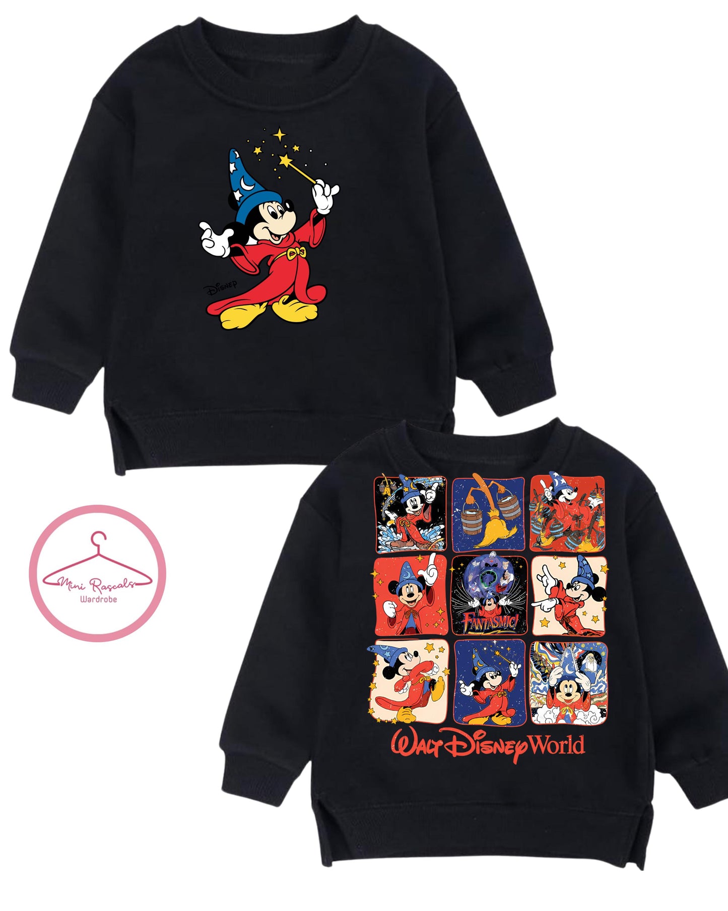 Disney Retro Fantasia Mickey Kids Sweatshirt - Disney, Disneyland, Kids clothes