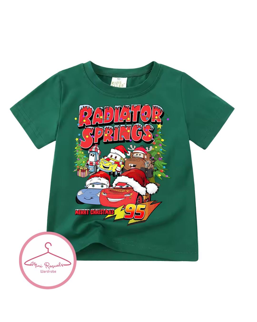 Cars Radiator Springs Christmas T-Shirts for Kids - Festive Christmas  T-shirt, McQueen, Mater, Mack