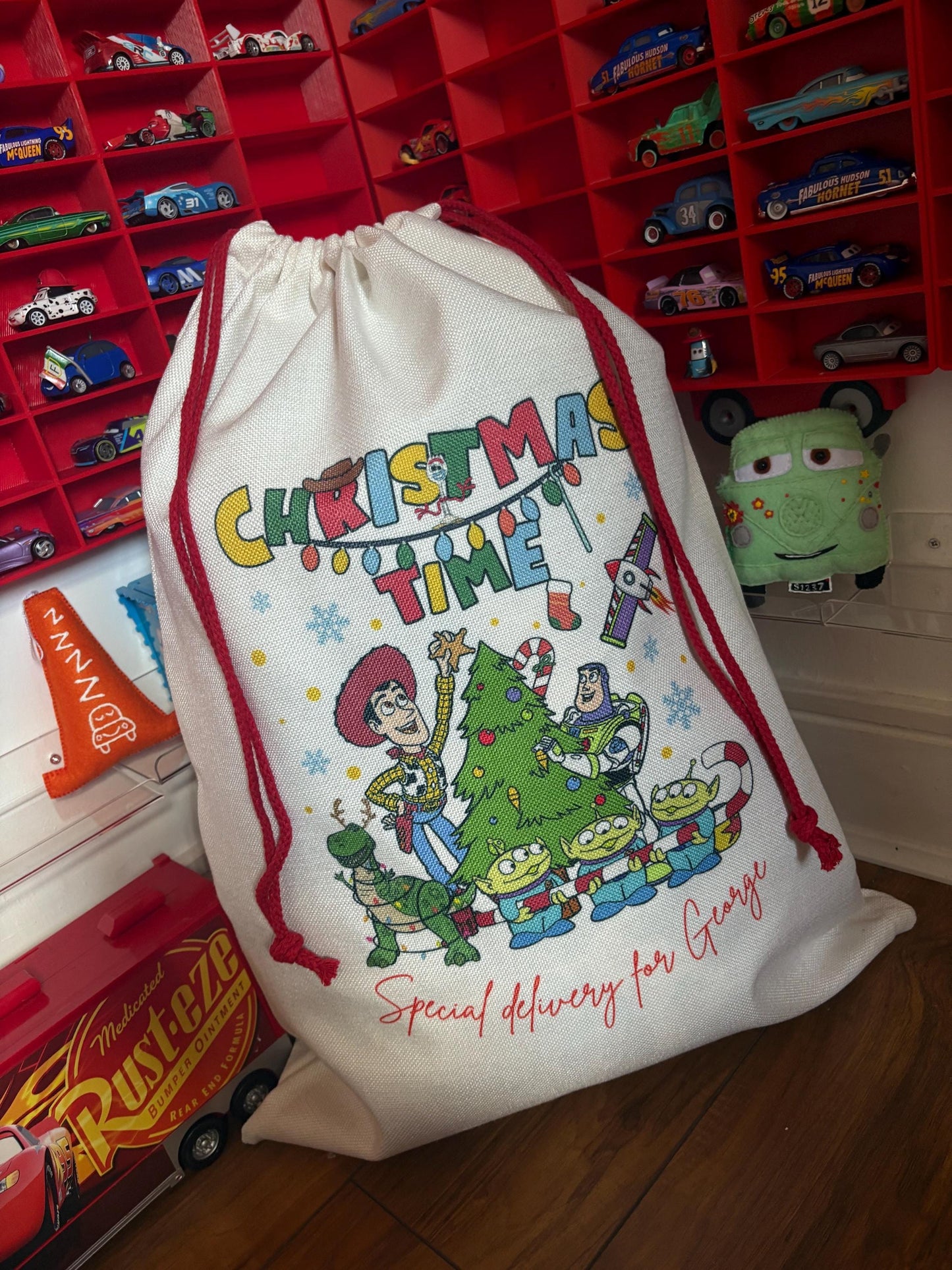 Personalised Christmas Sack  - Toy Story - every sack comes with a matching bauble