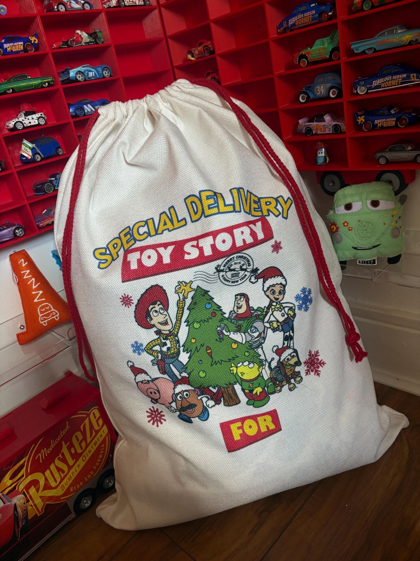 Personalised Christmas Sack  - Toy Story - every sack comes with a matching bauble