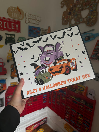 Personalised Halloween Cars and Toy Inspired Treat Box – Kids Sweet Box | Trick or Treat Storage | Reusable Gift Box