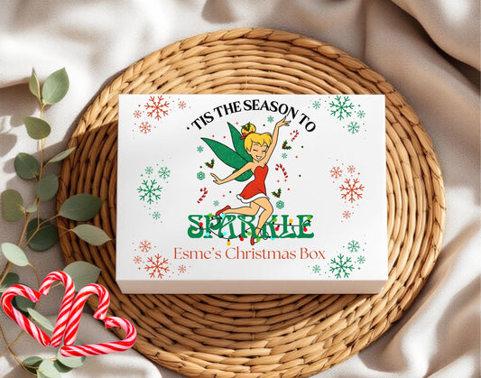 Tinkerbell ‘Tis the Season to Sparkle – Personalised Magnetic Christmas Gift Box- personalisation available