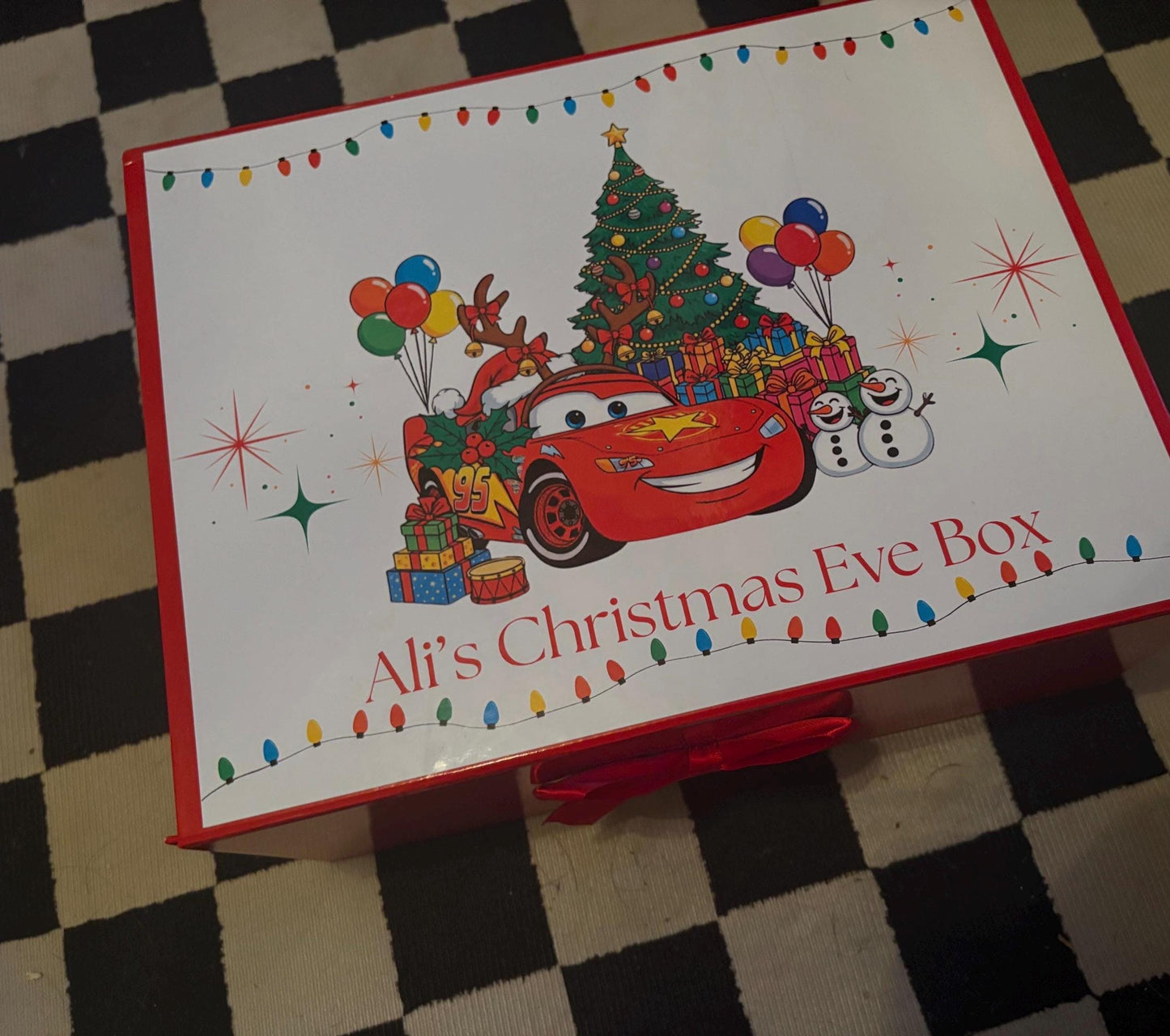 Disney Cars Inspired Personalised Christmas Eve Magnetic Box - personalisation available