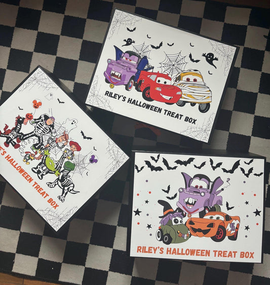 Personalised Halloween Cars and Toy Inspired Treat Box – Kids Sweet Box | Trick or Treat Storage | Reusable Gift Box