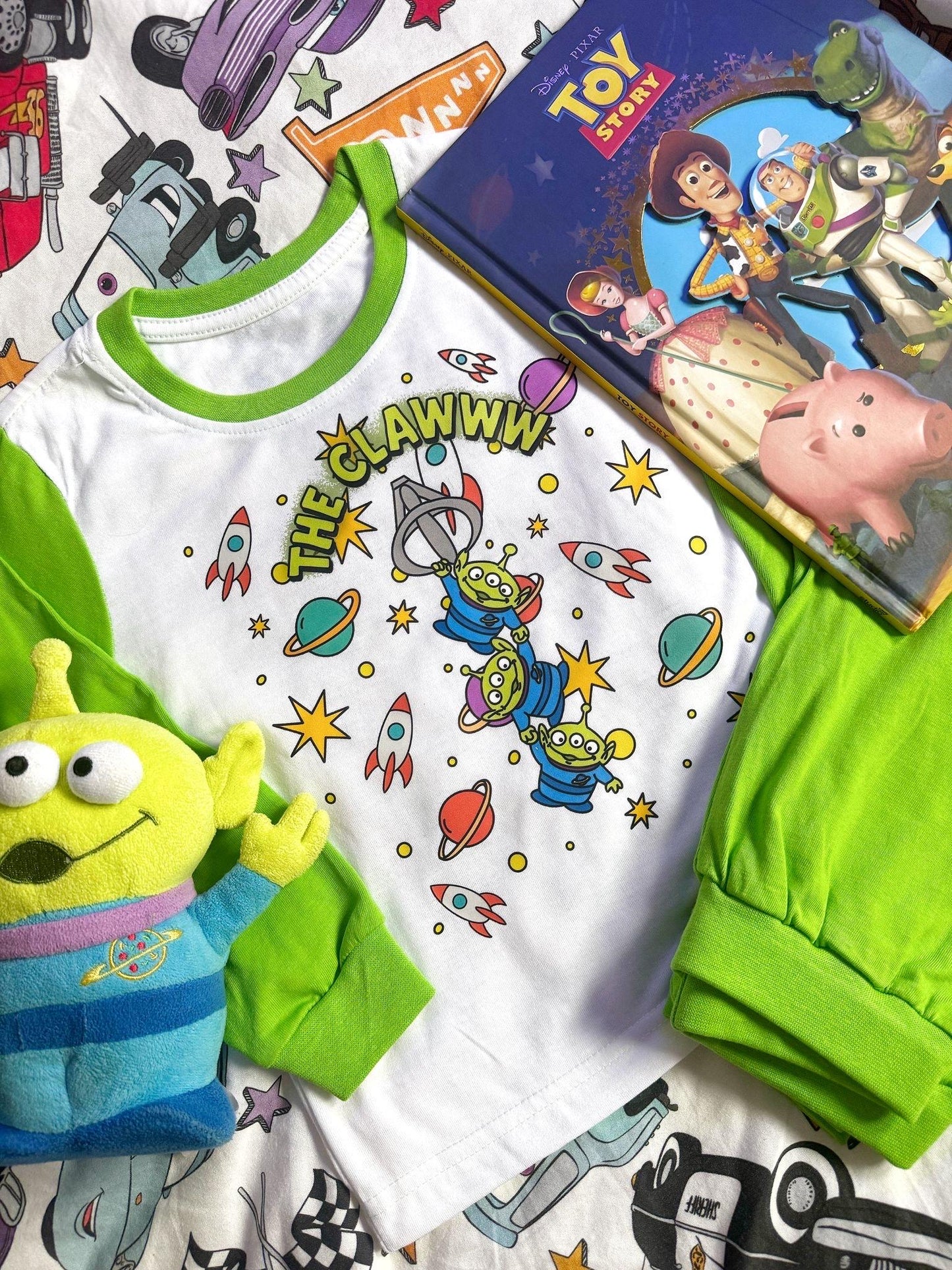 Toy Story 'The Claw' Alien Kids Pyjamas | Woody Buzz Disney Christmas Sleepwear | Boys Girls PJs