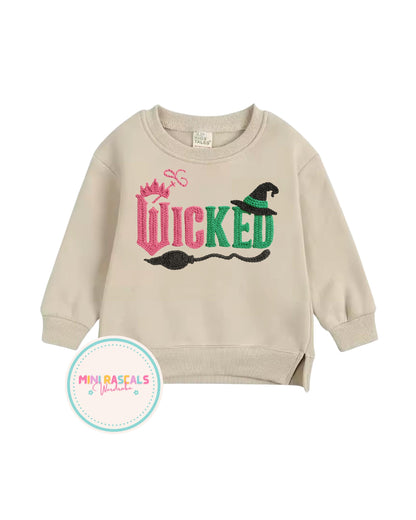 Wicked Kids Sweatshirt | Wicked Embroidered Look Jumper