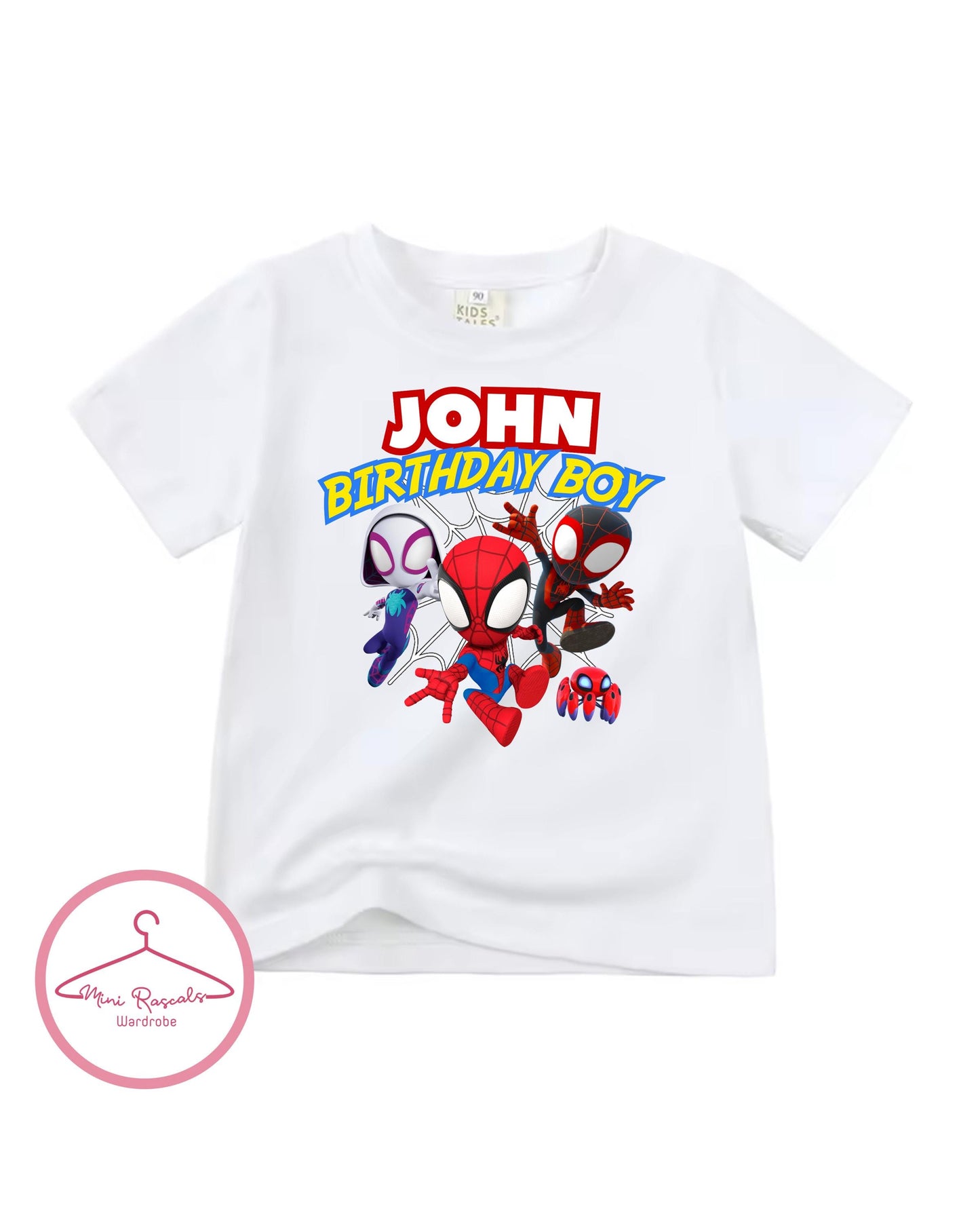 Spidey and Friends Personalised Birthday Boy T-shirt and Sweatshirt