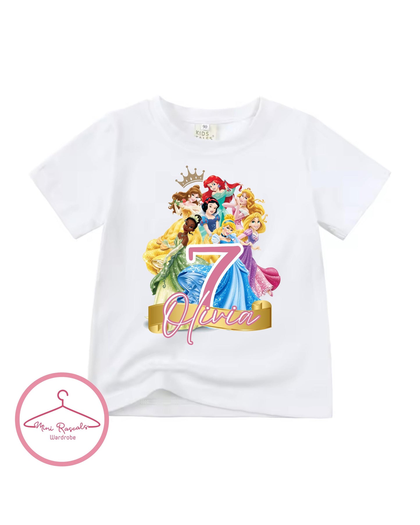 Personalised Princess Birthday T-Shirt & Sweatshirt | Custom Name Kids Birthday Princess Outfit | Disney Inspired