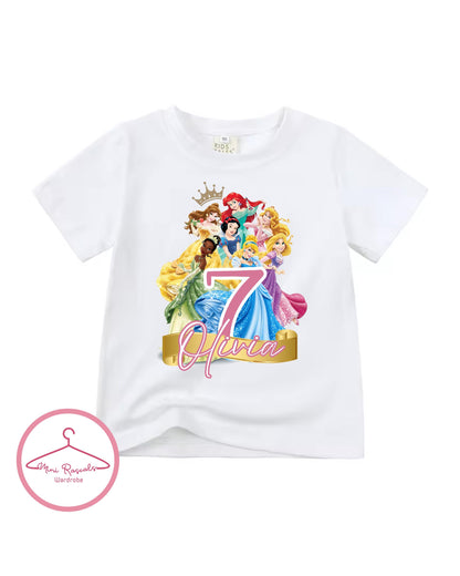 Personalised Princess Birthday T-Shirt & Sweatshirt | Custom Name Kids Birthday Princess Outfit | Disney Inspired