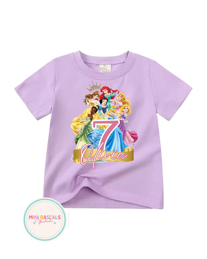Personalised Princess Birthday T-Shirt & Sweatshirt | Custom Name Kids Birthday Princess Outfit | Disney Inspired