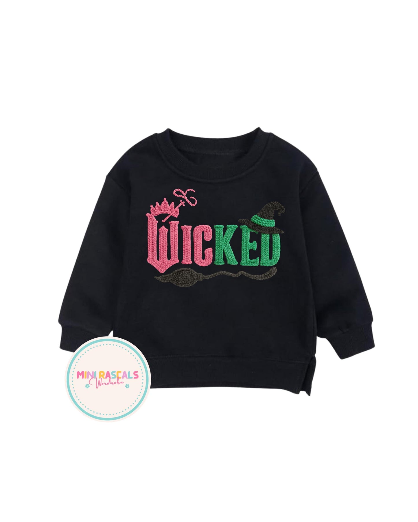 Wicked Kids Sweatshirt | Wicked Embroidered Look Jumper