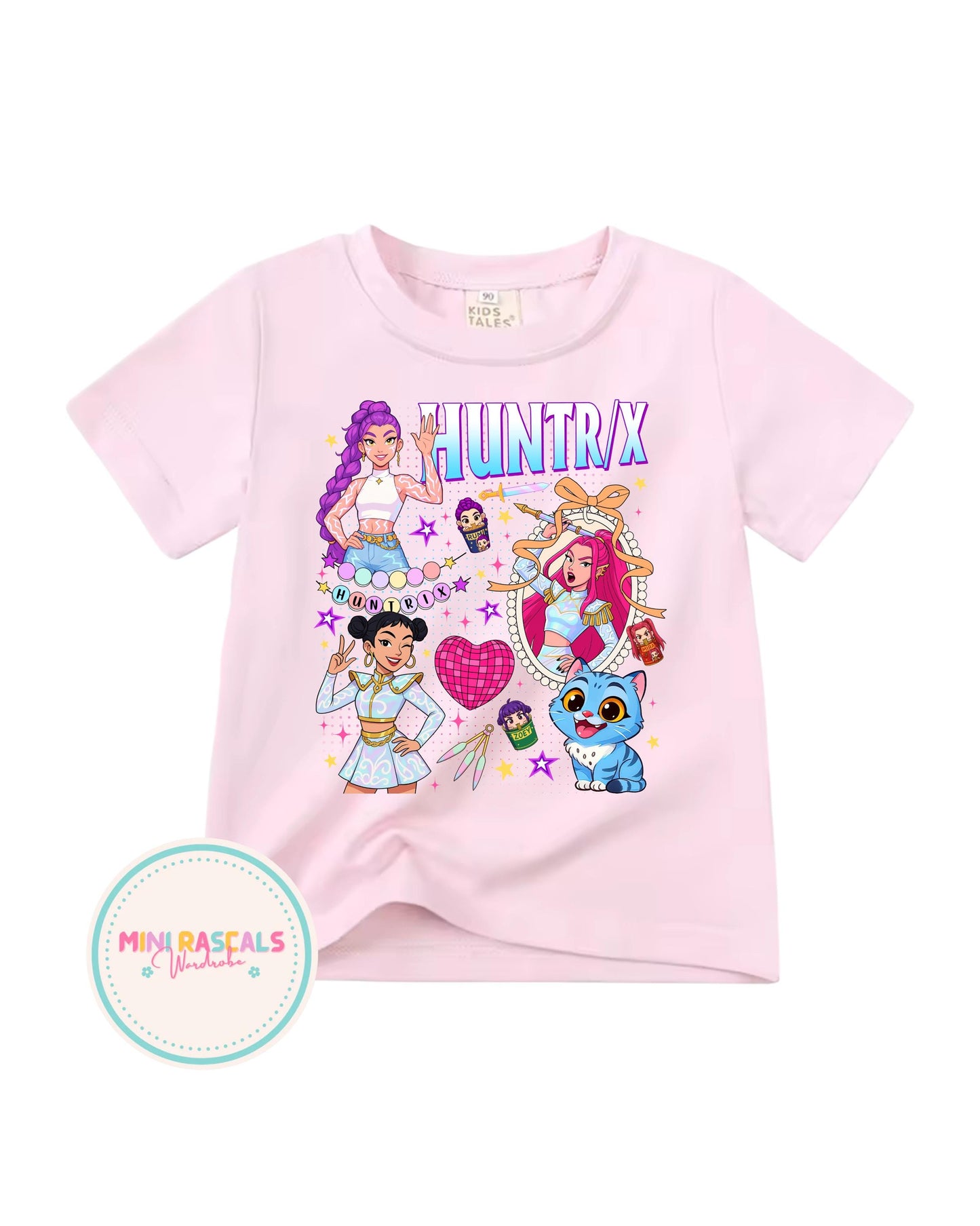 KPOP Demon Hunters Pink Design Kids T-Shirt & Sweatshirt | Girls Graphic Top | Huntrxx Kids