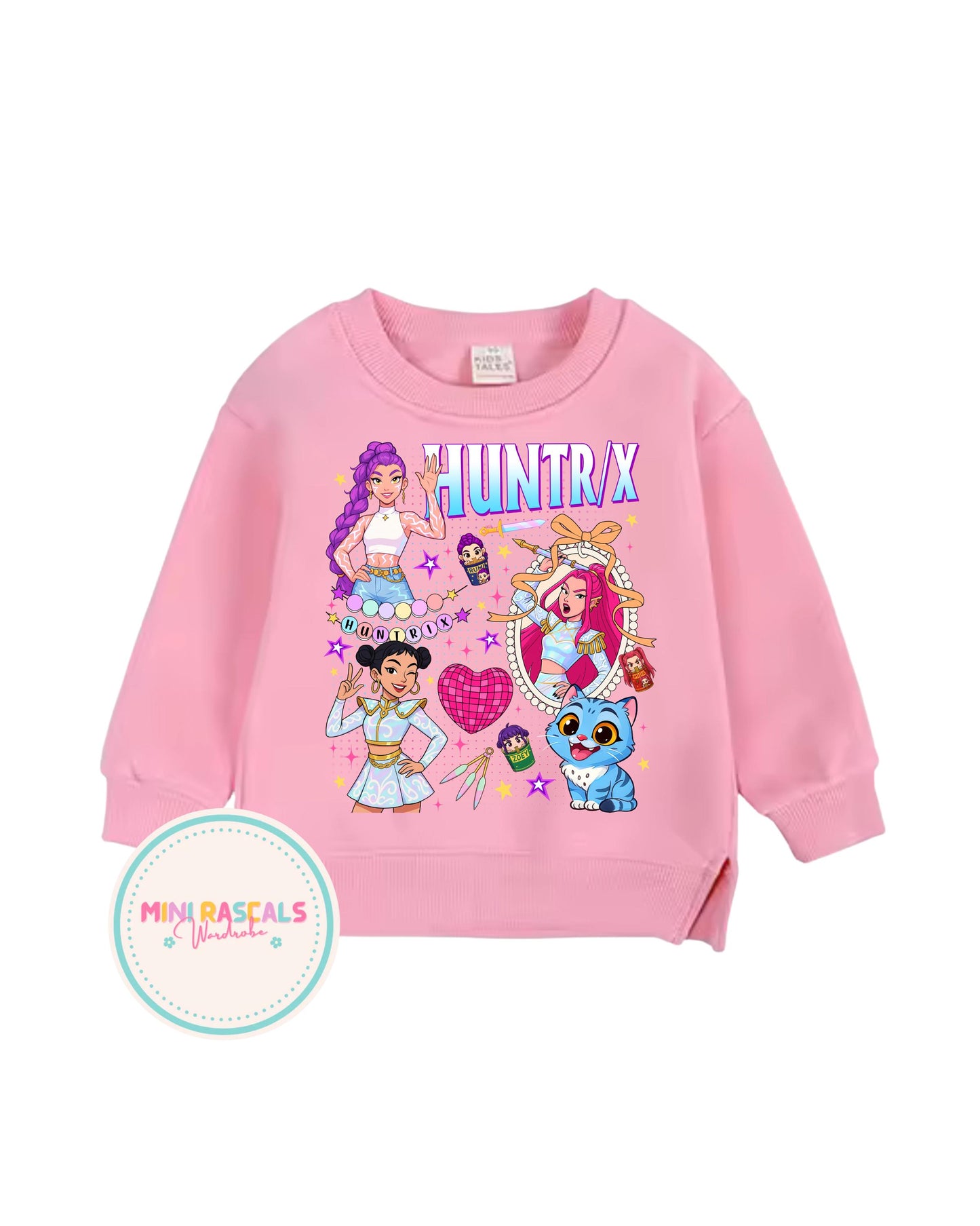 KPOP Demon Hunters Pink Design Kids T-Shirt & Sweatshirt | Girls Graphic Top | Huntrxx Kids