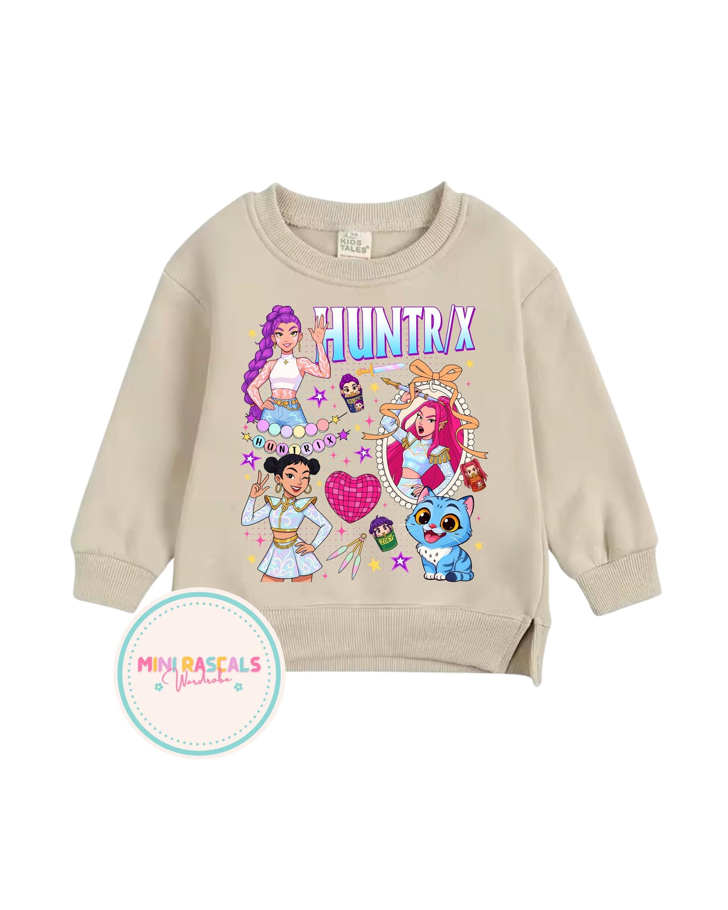 KPOP Demon Hunters Pink Design Kids T-Shirt & Sweatshirt | Girls Graphic Top | Huntrxx Kids