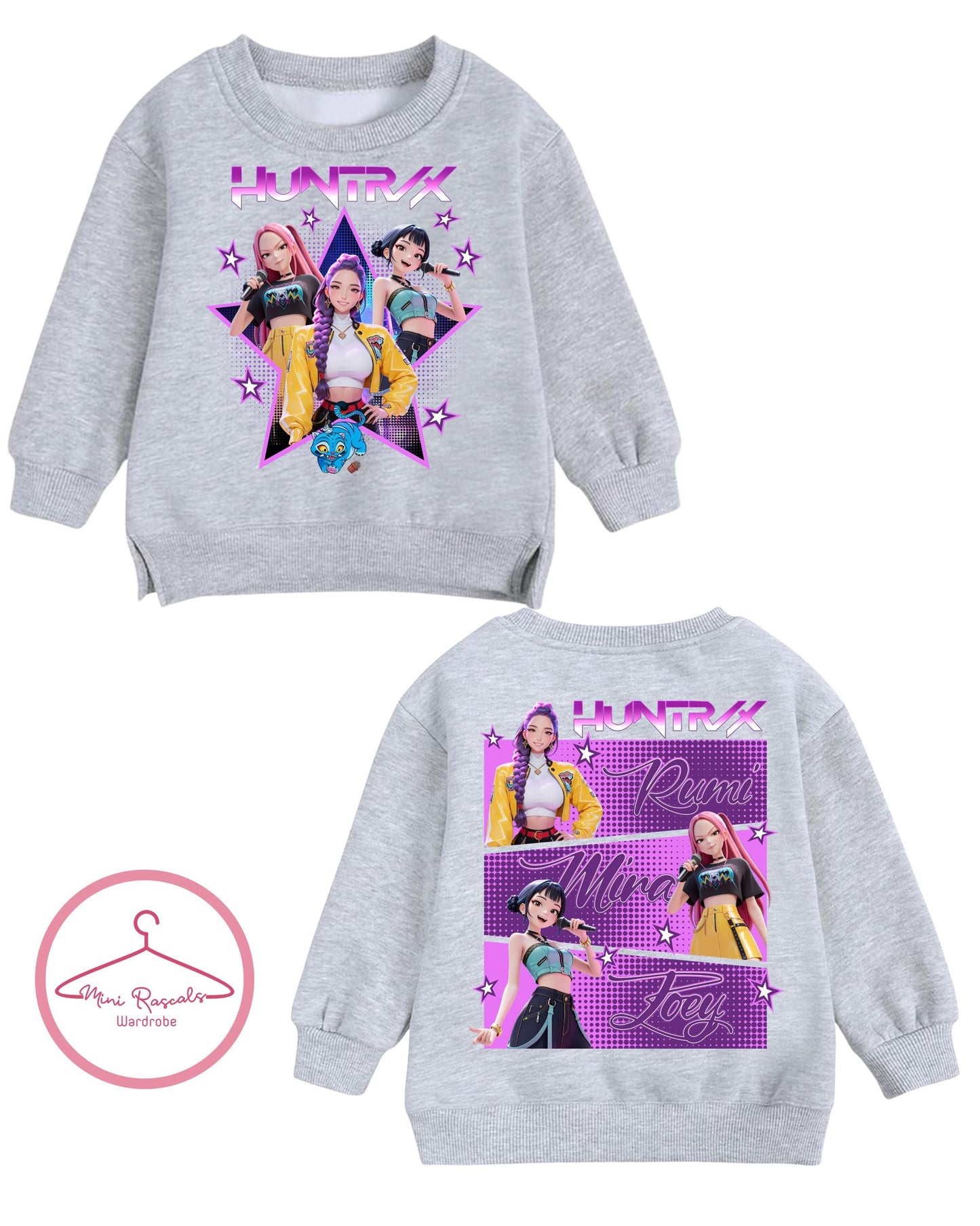 KPOP Demon Hunters Double-Sided Kids Sweatshirt | Girls Graphic Jumper | Huntrxx Kids