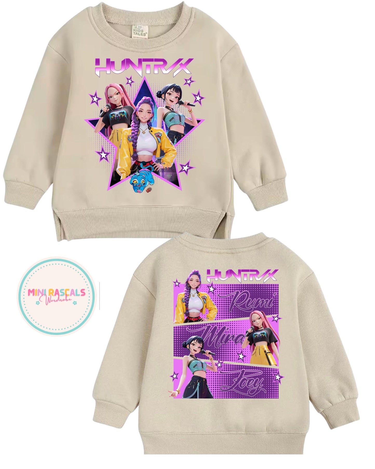 KPOP Demon Hunters Double-Sided Kids Sweatshirt | Girls Graphic Jumper | Huntrxx Kids