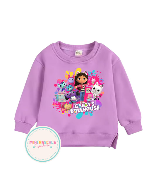 Gabby's Dollhouse Kids T-Shirt & Sweatshirt | Girls Cartoon Graphic Top | Gabby Cat Party Tee