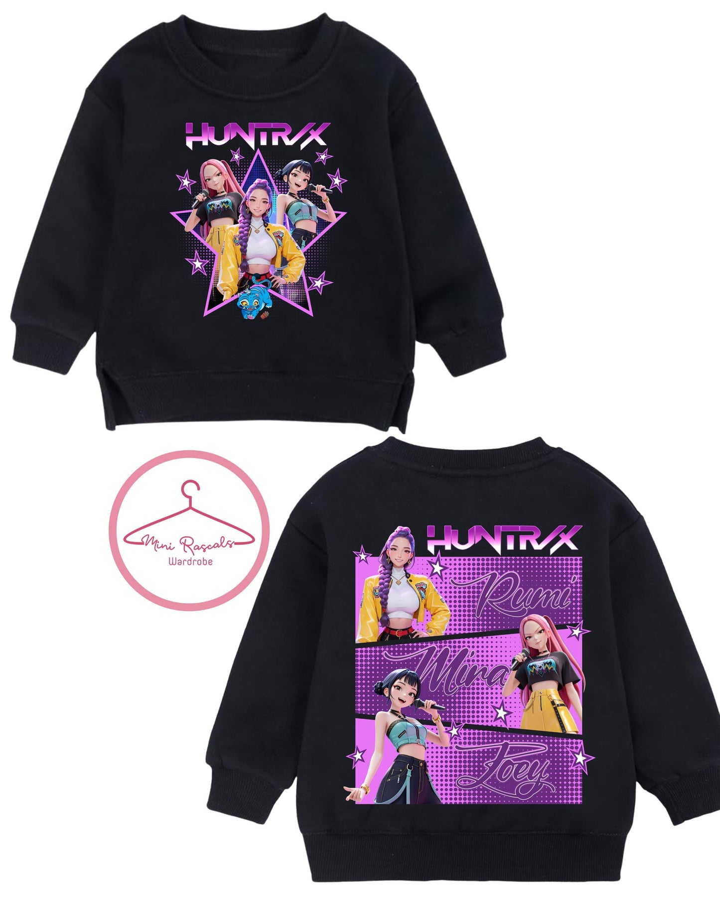 KPOP Demon Hunters Double-Sided Kids Sweatshirt | Girls Graphic Jumper | Huntrxx Kids